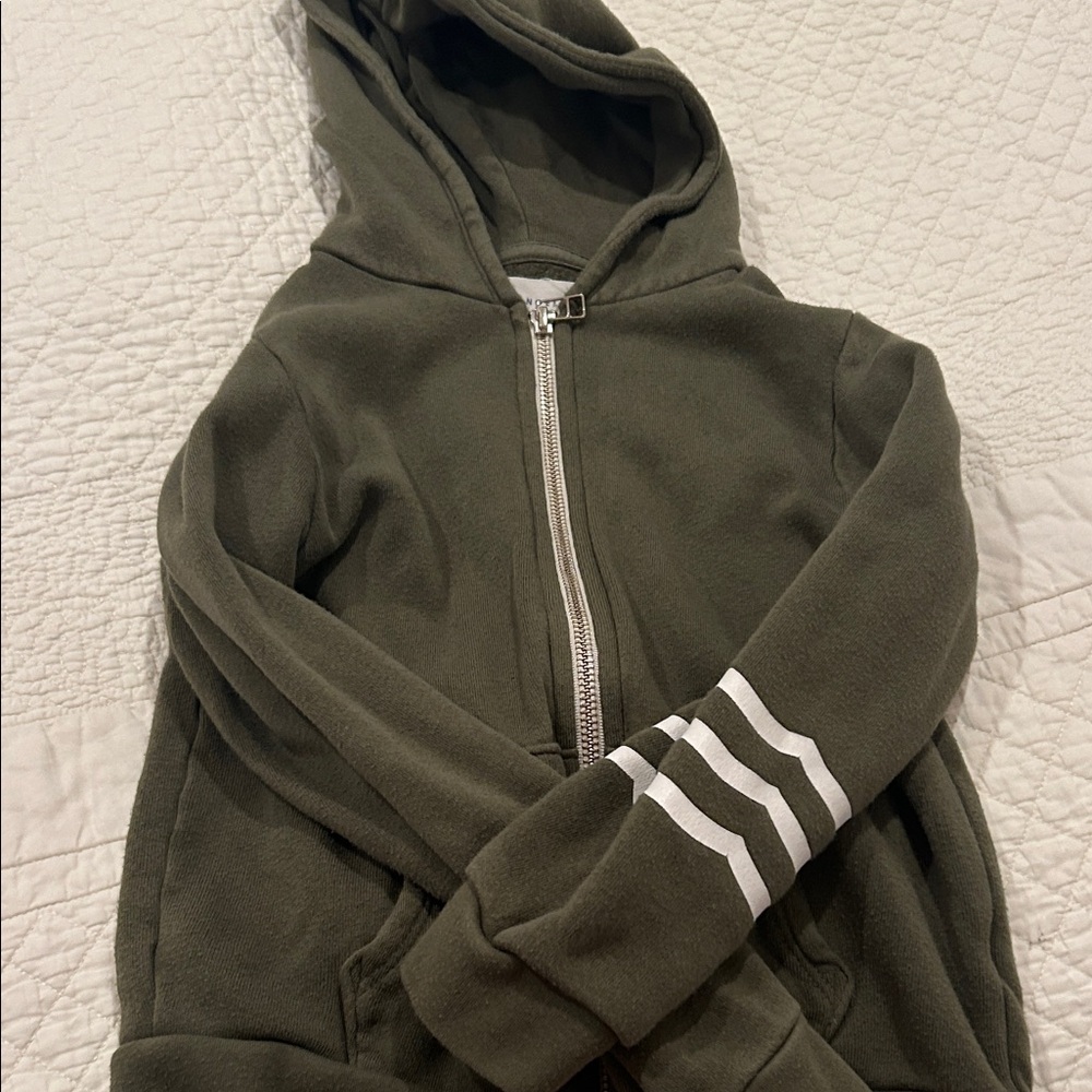 Sol Angeles Olive Hoodie with White Stripes